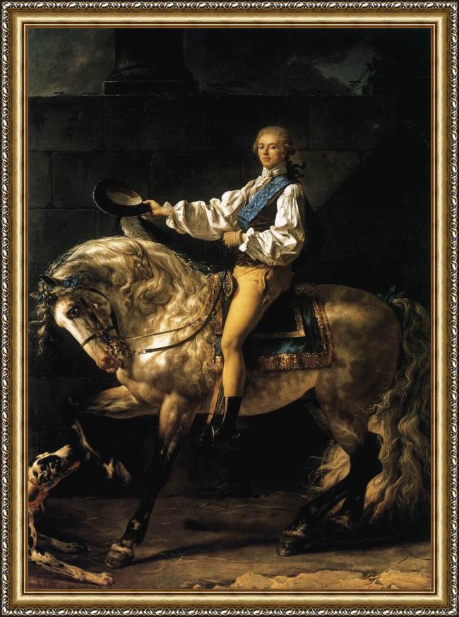 Framed Jacques-Louis David count potocki painting