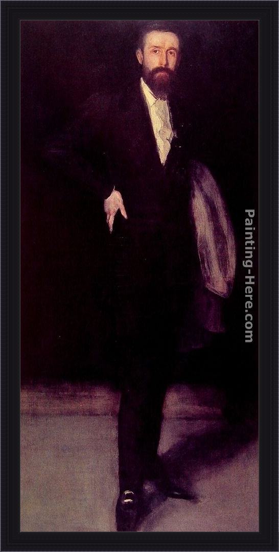 Framed James Abbott McNeill Whistler arrangement in black portrait of f.r. leyland painting