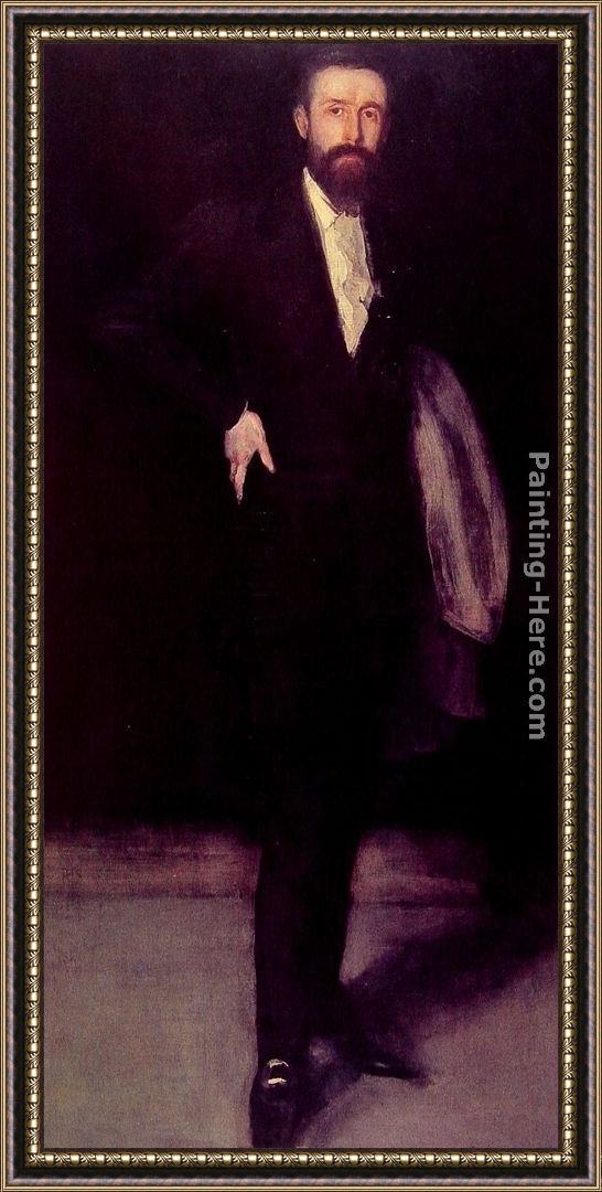 Framed James Abbott McNeill Whistler arrangement in black portrait of f.r. leyland painting