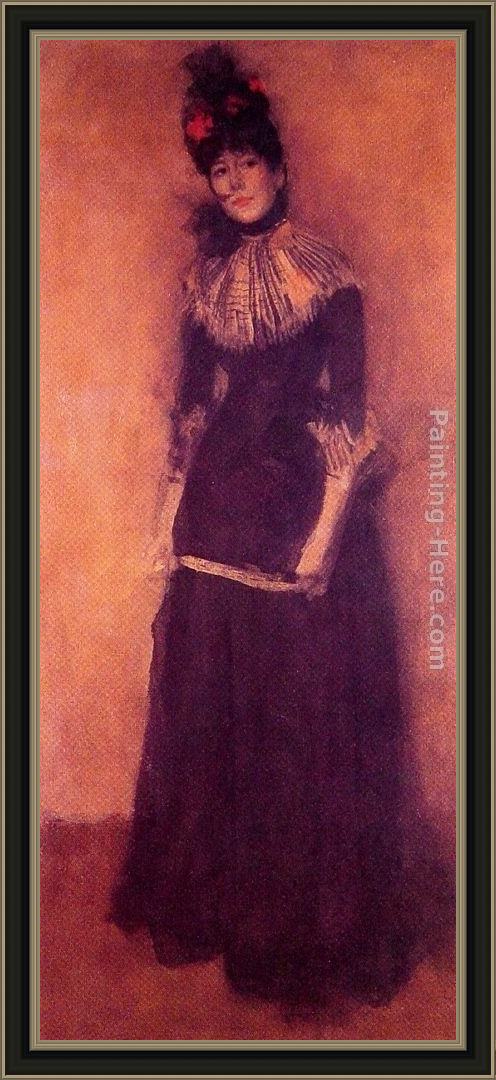 Framed James Abbott McNeill Whistler rose et argent la jolie mutine painting