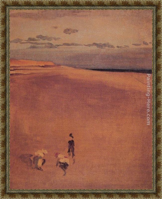 Framed James Abbott McNeill Whistler the beach at selsey bill painting