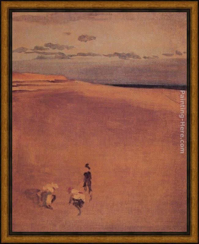 Framed James Abbott McNeill Whistler the beach at selsey bill painting