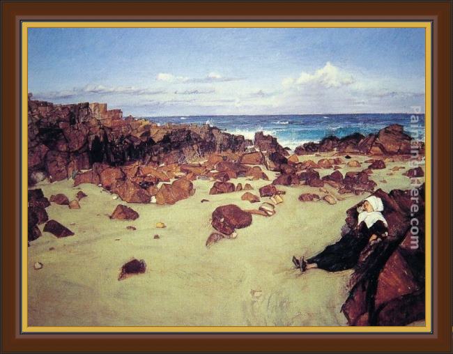 Framed James Abbott McNeill Whistler the coast of brittany painting