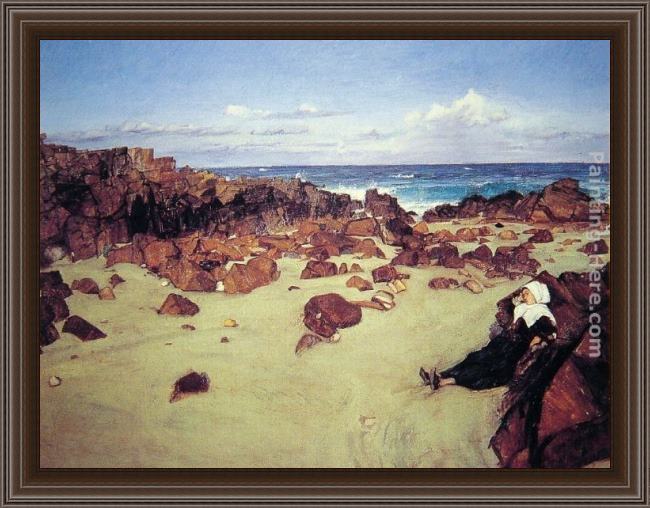 Framed James Abbott McNeill Whistler the coast of brittany painting
