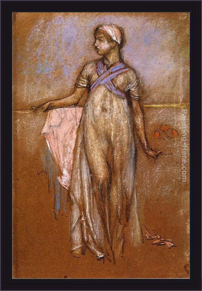 Framed James Abbott McNeill Whistler the greek slave girl painting