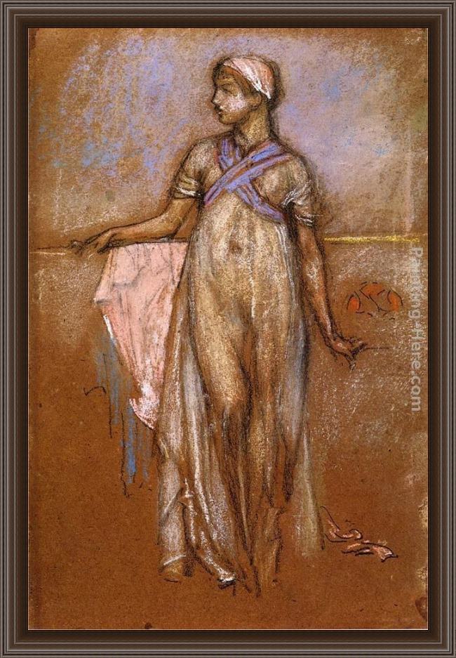 Framed James Abbott McNeill Whistler the greek slave girl painting