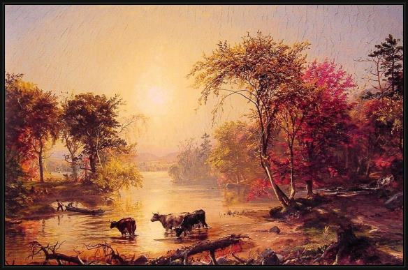 Framed Jasper Francis Cropsey autumn in america painting