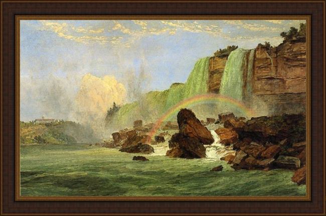 Framed Jasper Francis Cropsey niagara falls with view of clifton house painting