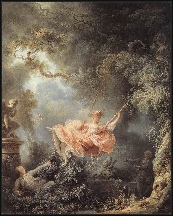 Framed Jean-Honore Fragonard the swing painting