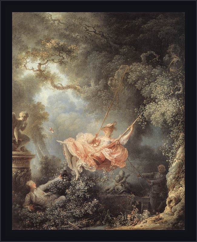 Framed Jean-Honore Fragonard the swing painting