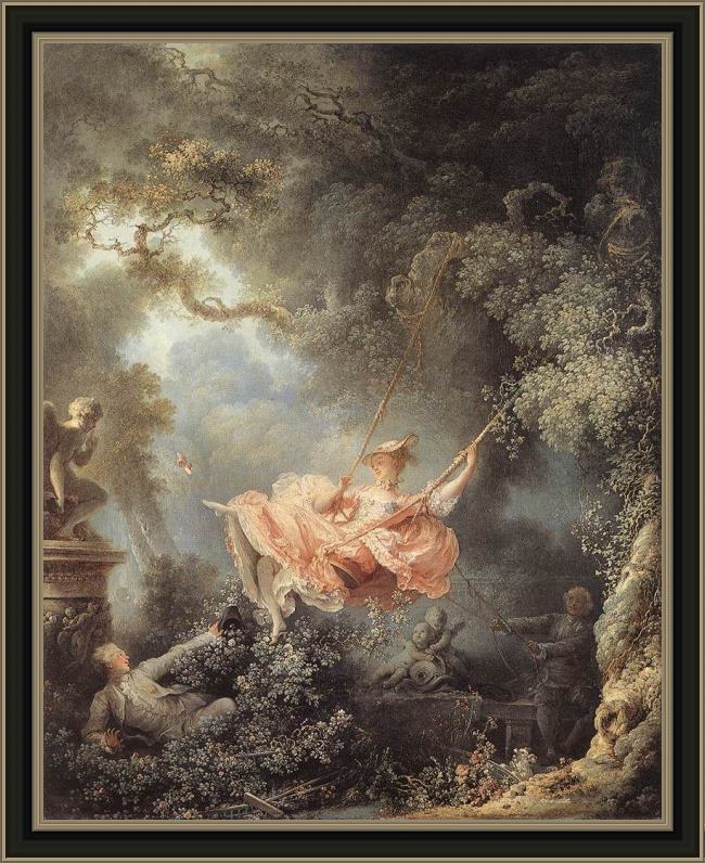 Framed Jean-Honore Fragonard the swing painting