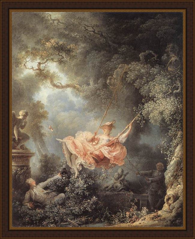 Framed Jean-Honore Fragonard the swing painting