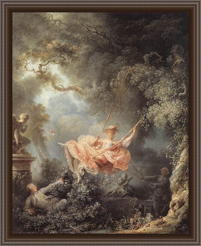 Framed Jean-Honore Fragonard the swing painting