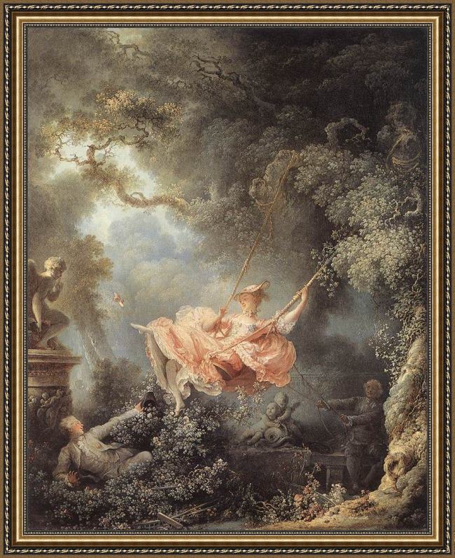 Framed Jean-Honore Fragonard the swing painting