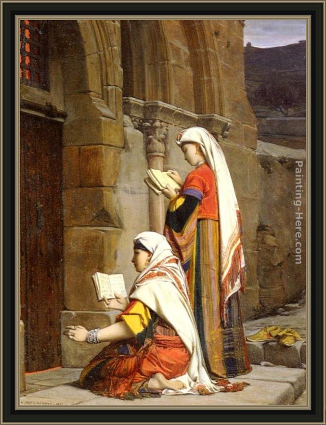Framed Jean-Jules-Antoine Lecomte du Nouy chrétiennes au tombeau de la vierge, jerusalem painting