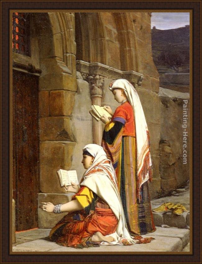 Framed Jean-Jules-Antoine Lecomte du Nouy chrétiennes au tombeau de la vierge, jerusalem painting
