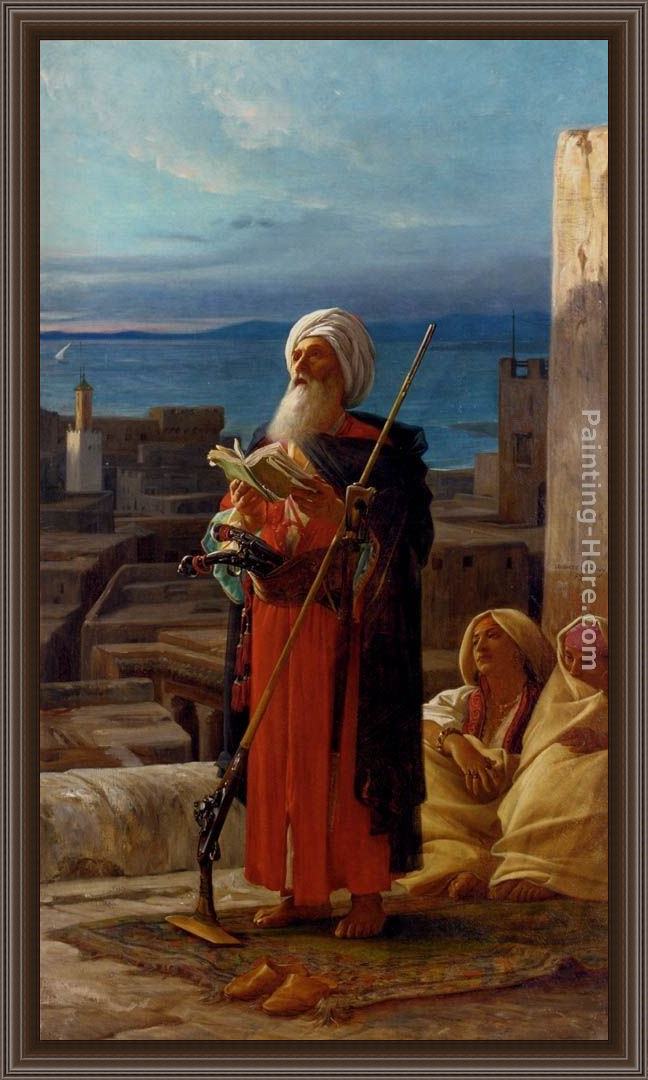 Framed Jean-Jules-Antoine Lecomte du Nouy la priere du soir a tanger painting