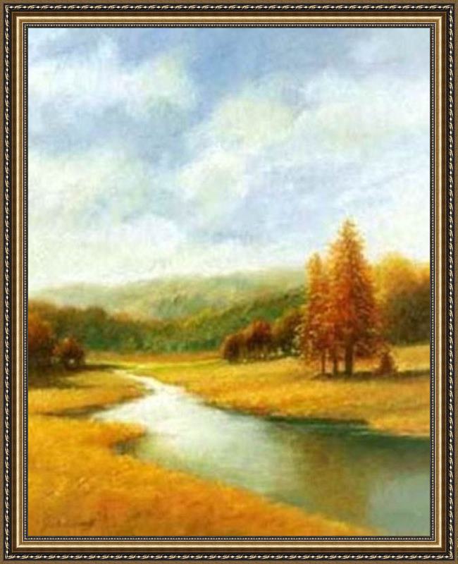 Framed Jean-Leon Gerome autumn painting