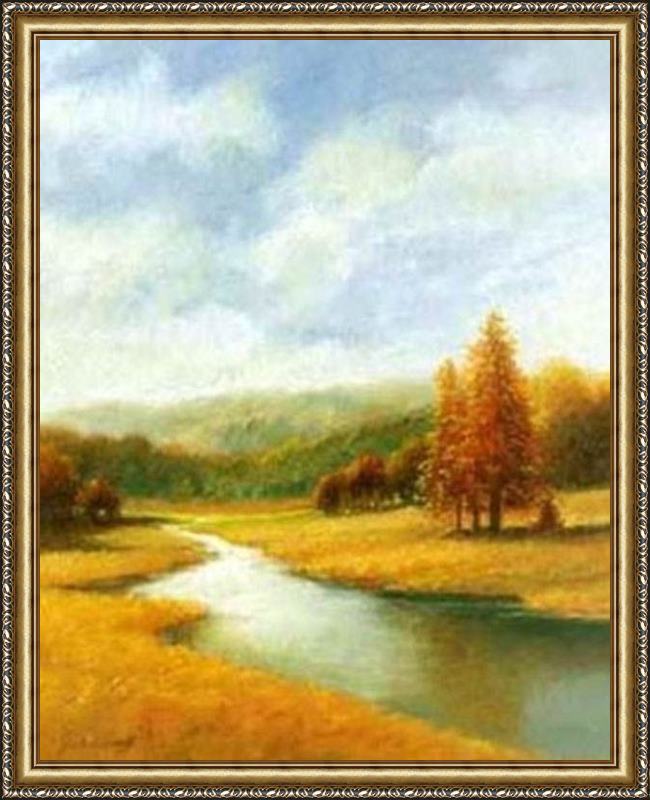 Framed Jean-Leon Gerome autumn painting