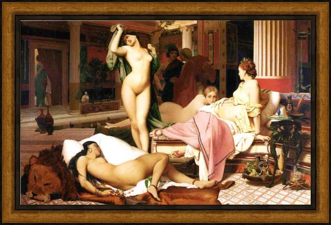 Framed Jean-Leon Gerome greek interior painting