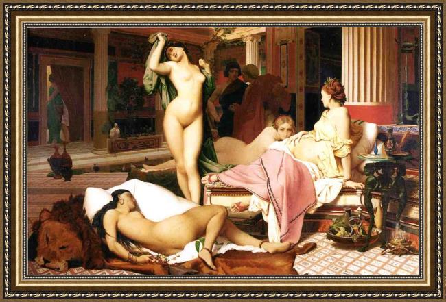 Framed Jean-Leon Gerome greek interior painting