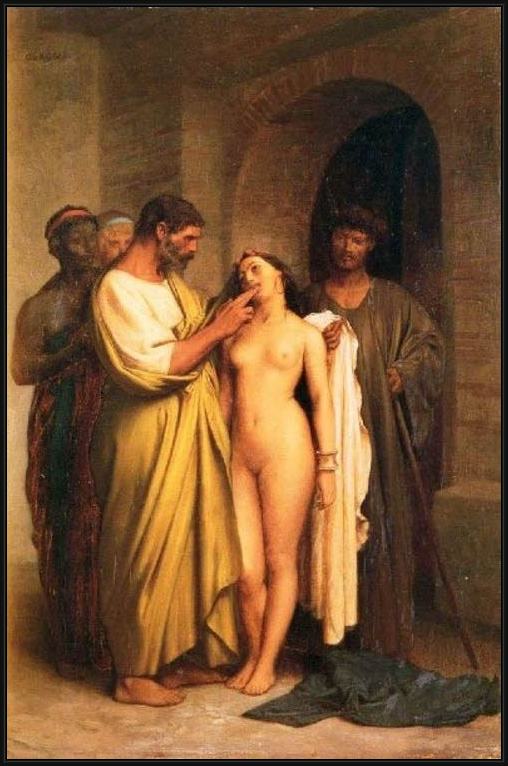 Framed Jean-Leon Gerome purchase of a slave painting