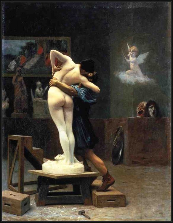 Framed Jean-Leon Gerome pygmalion and galatea painting
