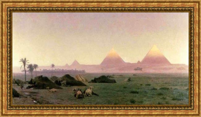 Framed Jean-Leon Gerome the first kiss of sunlight painting