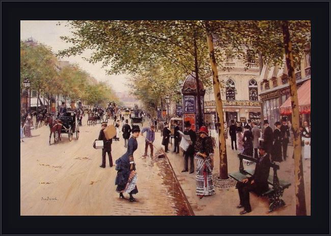 Framed Jean Beraud boulevard des capucines painting