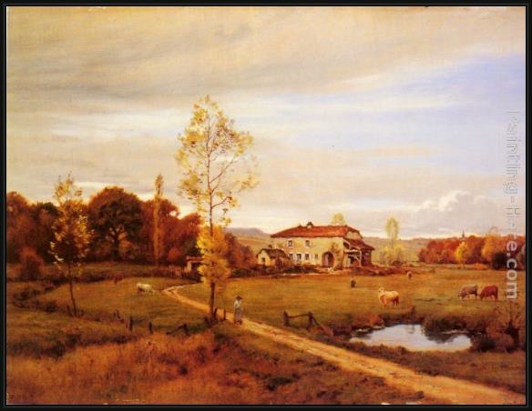 Framed Jean Ferdinand Monchablon le petit moulin, pres jonvelle, hte. saone painting