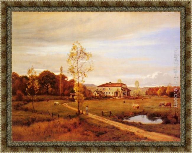 Framed Jean Ferdinand Monchablon le petit moulin, pres jonvelle, hte. saone painting