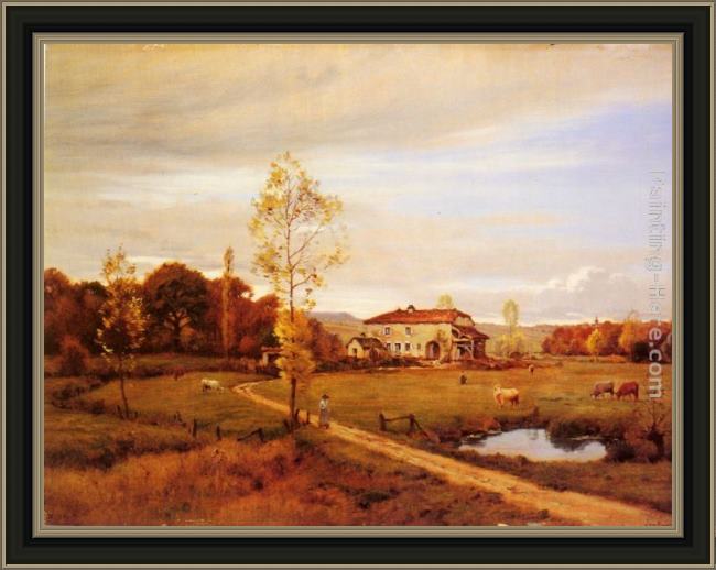 Framed Jean Ferdinand Monchablon le petit moulin, pres jonvelle, hte. saone painting