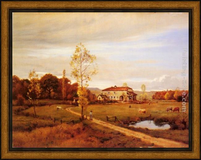 Framed Jean Ferdinand Monchablon le petit moulin, pres jonvelle, hte. saone painting