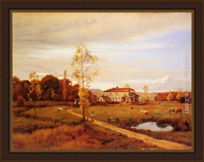 Framed Jean Ferdinand Monchablon le petit moulin, pres jonvelle, hte. saone painting