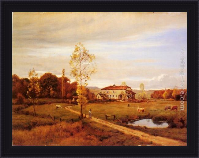 Framed Jean Ferdinand Monchablon le petit moulin, pres jonvelle, hte. saone painting