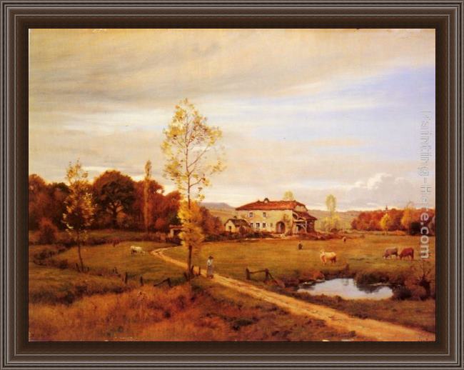 Framed Jean Ferdinand Monchablon le petit moulin, pres jonvelle, hte. saone painting