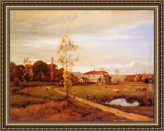 Framed Jean Ferdinand Monchablon le petit moulin, pres jonvelle, hte. saone painting