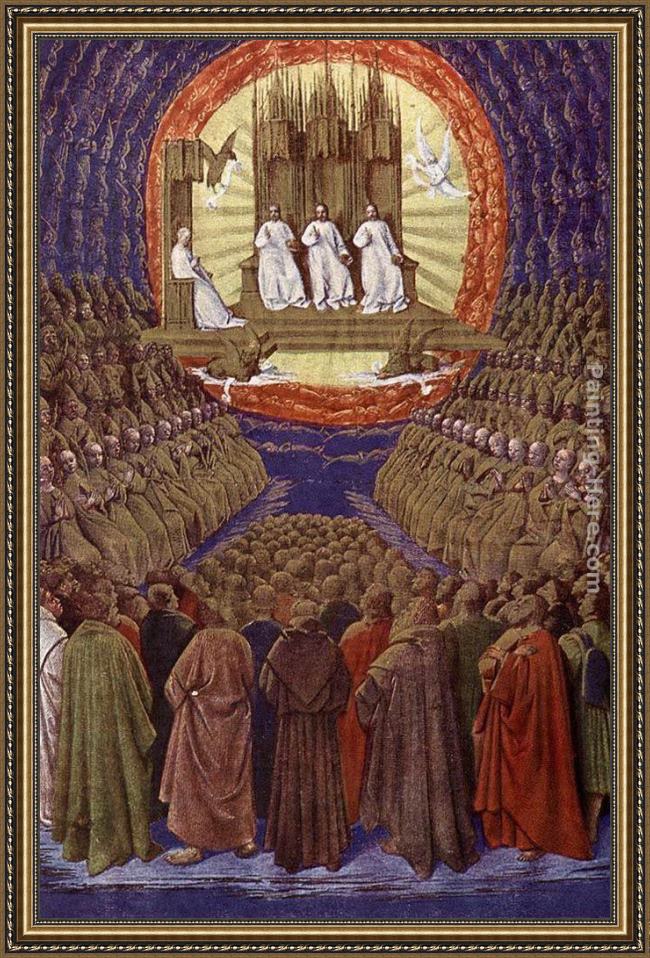Framed Jean Fouquet the enthronement of the virgin painting