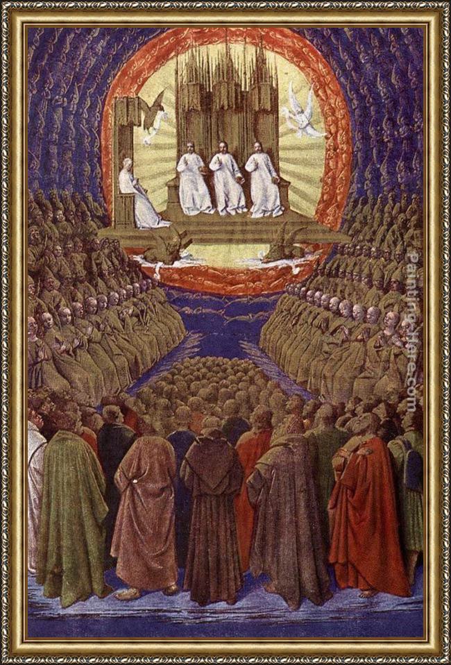 Framed Jean Fouquet the enthronement of the virgin painting