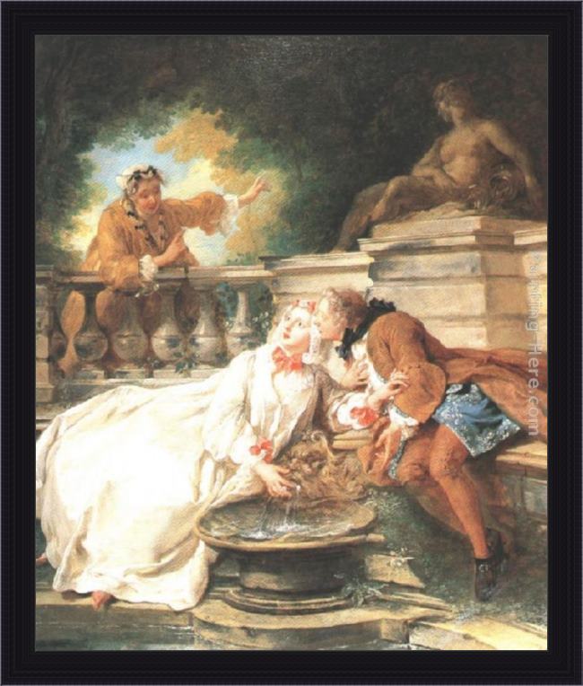 Framed Jean Francois de Troy the alarm, or the gouvernante fidèle painting