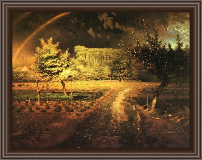 Framed Jean Francois Millet spring painting