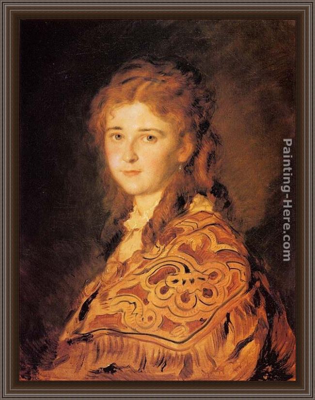 Framed Johann von Strasioipka Canon junge frau painting