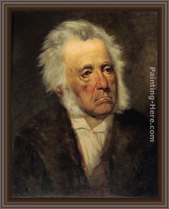 Framed Johann von Strasioipka Canon portrait of arthur schöpenhauer painting