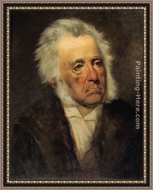 Framed Johann von Strasioipka Canon portrait of arthur schöpenhauer painting