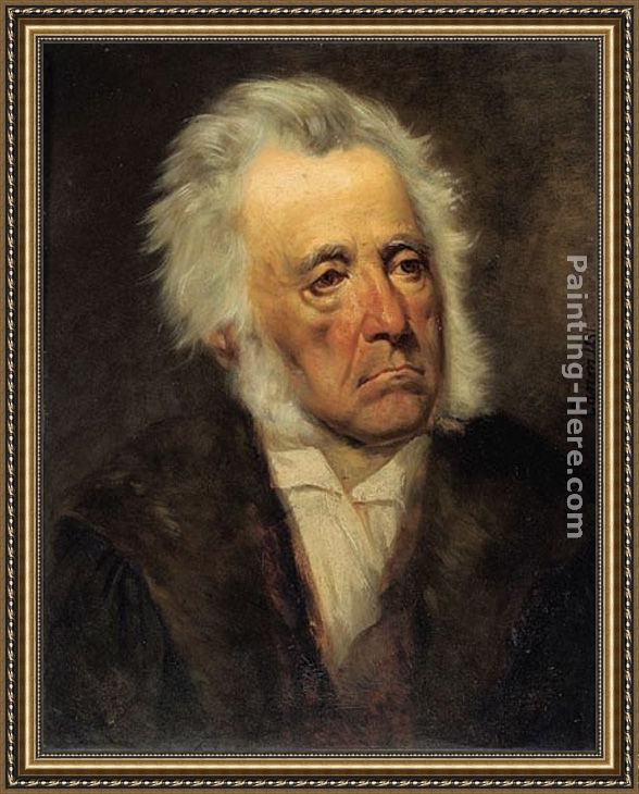 Framed Johann von Strasioipka Canon portrait of arthur schöpenhauer painting