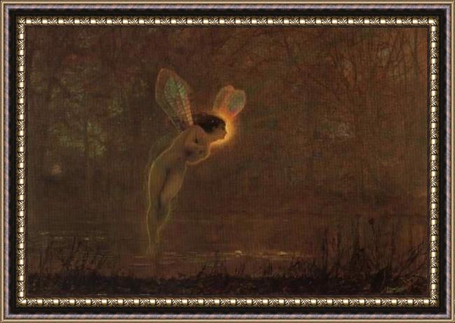 Framed John Atkinson Grimshaw iris painting