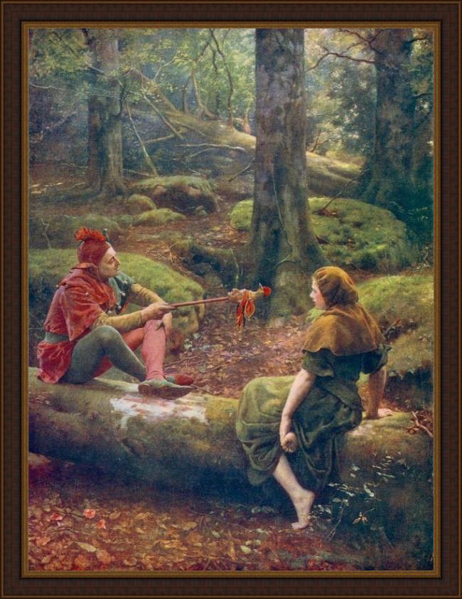 Framed John Collier in the forest of arden painting