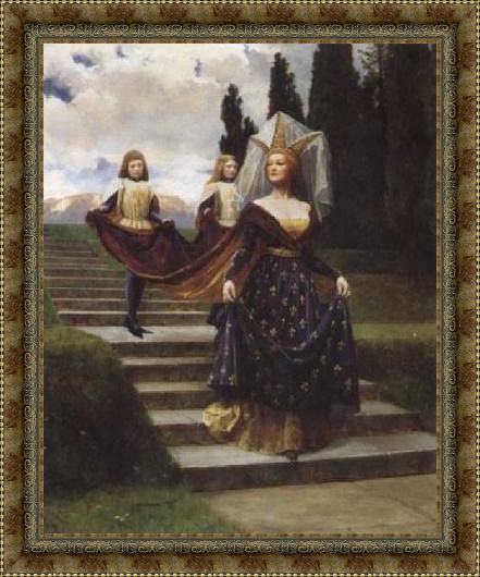Framed John Collier the grand lady painting