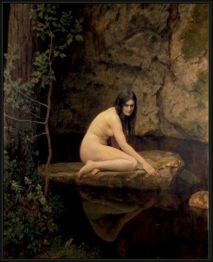 Framed John Collier the water nymph painting