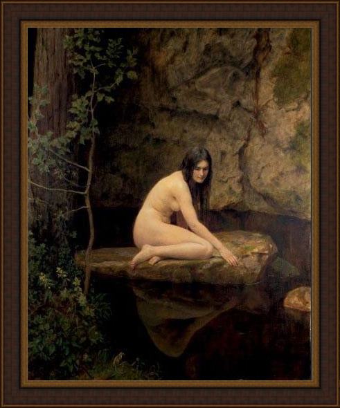 Framed John Collier the water nymph painting